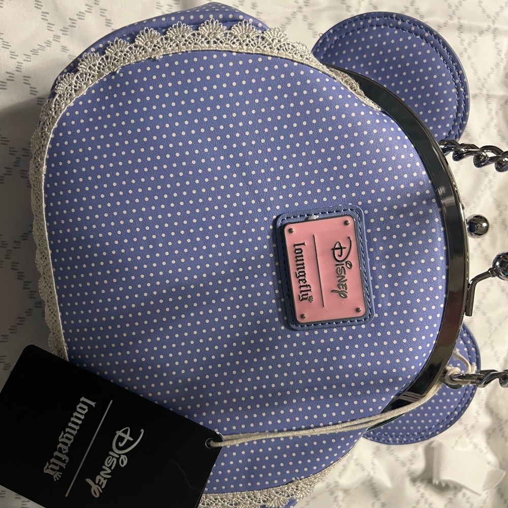 Loungefly Blue and Pink Crossbody Bag Minnie lace Disney - Picture 5 of 6